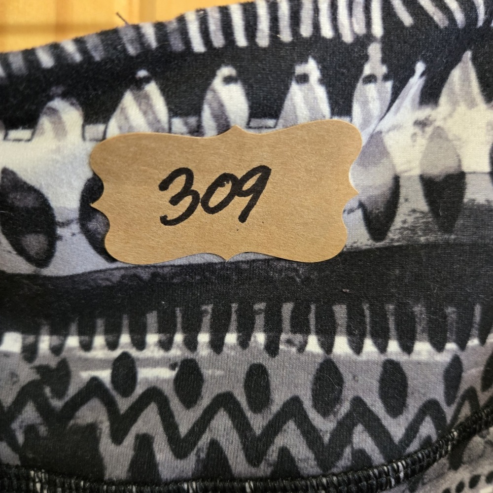 90 Degree Reflex Women's Yoga Pants Size M Black White Print High Rise - Picture 3 of 3